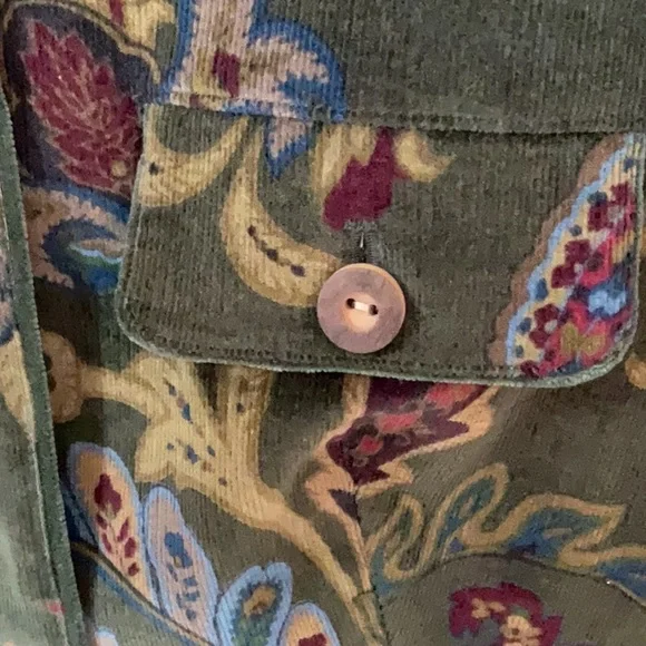 J. McLaughlin Olive Paisley Corduroy Jacket - Picture 6 of 12
